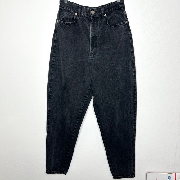 ASOS Denim Womens High Rise Tapered Straight Leg Mom Jeans‎ Black 28 - Picture 6 of 7